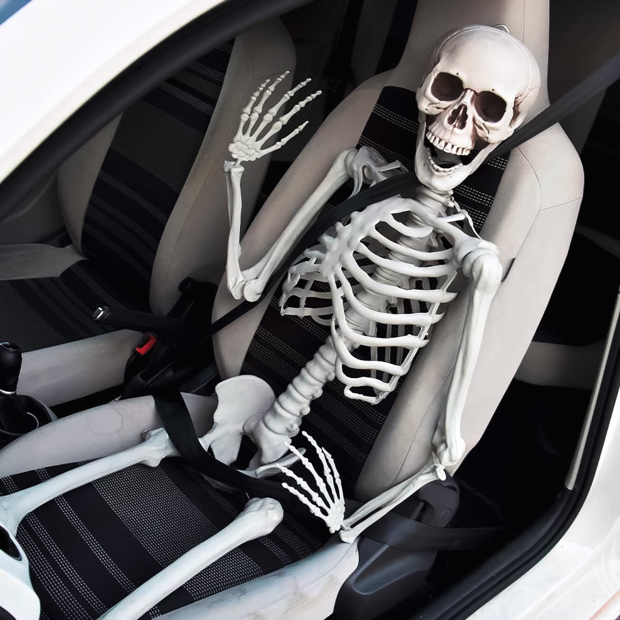 Lebensgroßes Skelett - Gruselige Deko Figur für Halloween