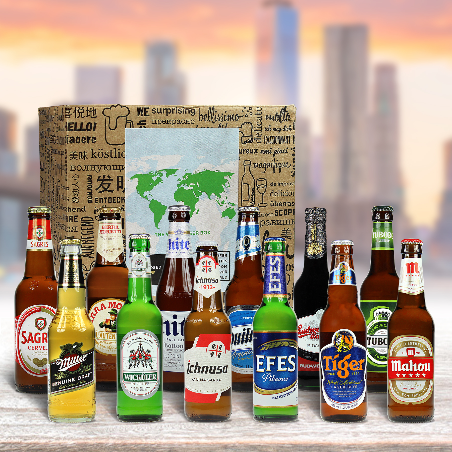Führerschein bestanden – Bitte Abstand, 24 Flaschen Bier Weltreise, Geschenk Box