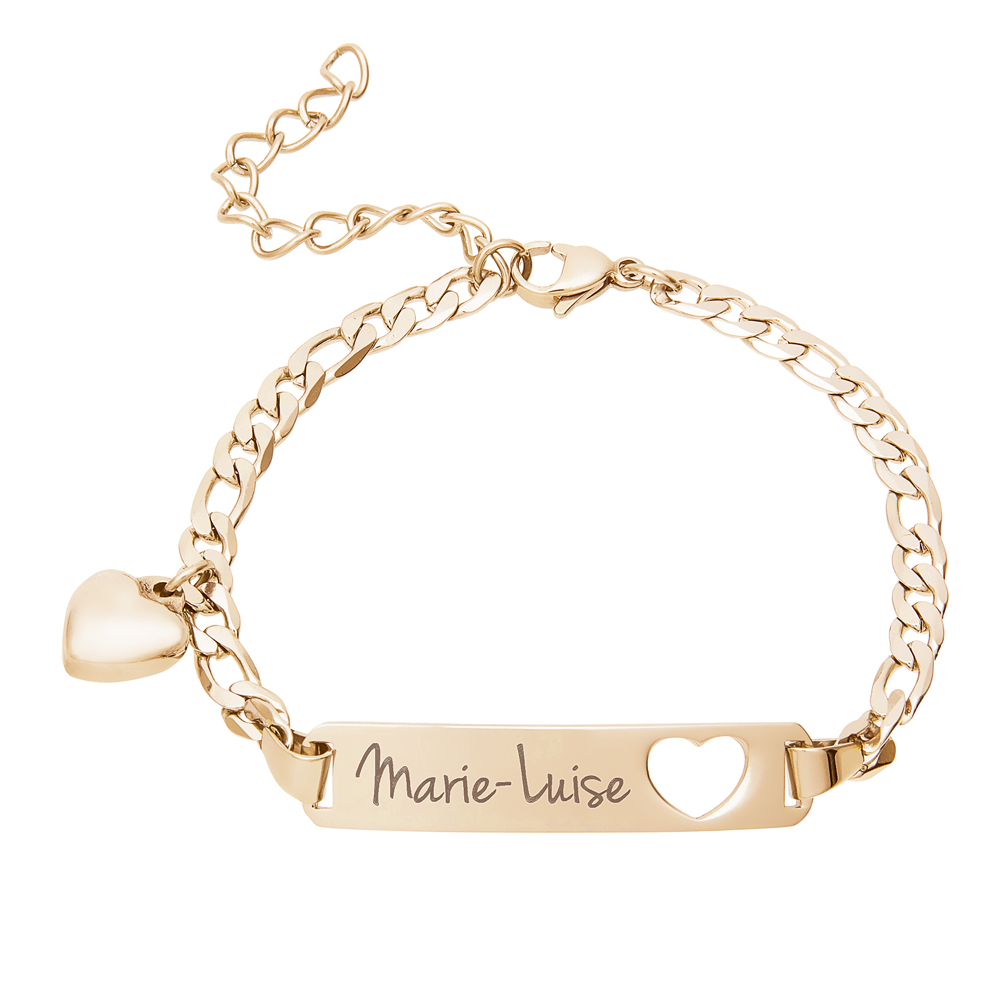 Armband mit Herzstanze Gold - Name - Personalisiert - Damenschmuck